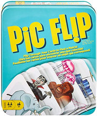 Mattel Games PIC FLIP Card Matching Game with 110 Cards in a Decorative Tin, Makes a Great Gift