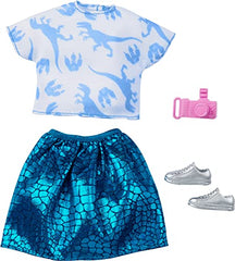 Barbie Fashions Complete Looks 4 of Doll Clothes Inspired by Popular Brand Roxy, Complete Look with Outfit & Accessories Dolls, Gift for Kids 3 to 8 Years Old