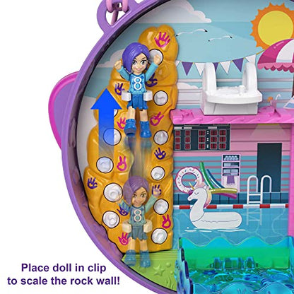 Polly Pocket Compact Playset, Soccer Squad with 2 Micro Dolls & Accessories, Travel Toys with Surprise Reveals