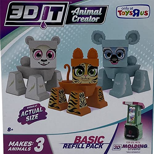 3DIT Animal Creator Basic Refill Pack - Makes 3 Animals ~ for Use with 3D Molding Studio (Sold Separately)