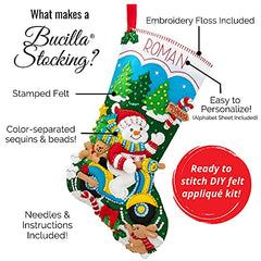Bucilla Nordic Santa Felt Applique Stocking Kit, 86647 18-Inch