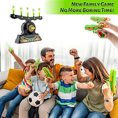 TSOGIA Toy Gun Set,Shooting Game Glow in The Dark, Floating Ball Electric Target Practice Toys for Kids Boys Hover Shot, 1 Blaster Toy Gun, 10 Soft Foam Balls, 3 Darts,Gift for Kids Ages 4 +