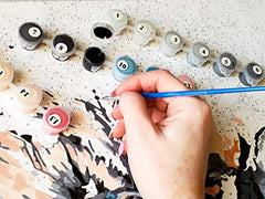 Artiparty Paint by Numbers Oil Painting Kit – Wrinkle-Free – Art Set Includes Rolled Canvas, 4 Paintbrushes, and 24 Oil Colors – DIY Number Painting for Beginner Artists – Coloring Hobby