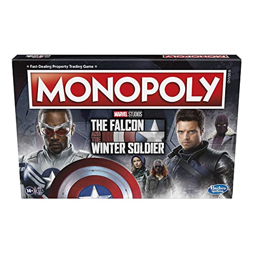 MONOPOLY: Marvel Studios' The Falcon and The Winter Soldier Edition Board Game for Marvel Fans, Game for 2-6 Players for Ages 14 and Up