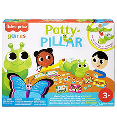 Mattel Games Patty-Pillar Fisher-Price Kids Pre-School Game, Colors, Shapes & Matching with Cards, Tokens & Caterpillar Spinner, 2 to 6 Players, Gift for Kids Ages 3 Years & Older