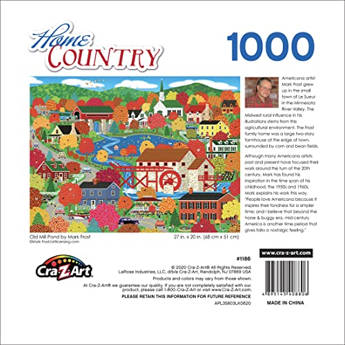 RoseArt Home Country Jigsaw Puzzle 1000pc Old Mill Pond