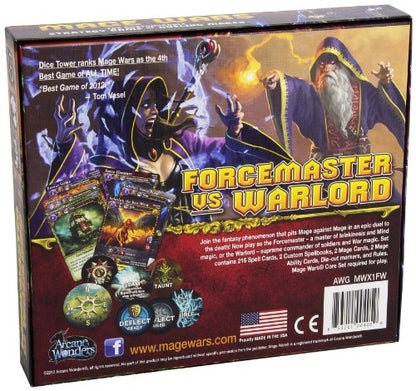 Mage Wars Forcemaster vs. Warlord Expansion Board Game