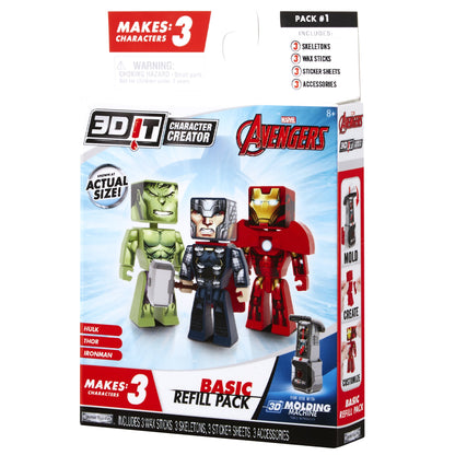 3D Character Creator Marvel Avengers Basic Refill Pack Novelty Toy