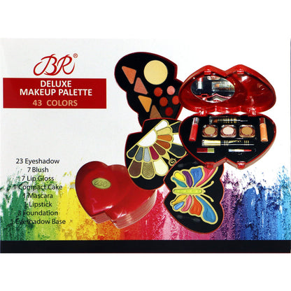 1pc BR 43 Colors Deluxe Makeup Palette Eyeshadow Blush Gloss Mascara #1868