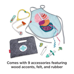 Fisher-Price Patient and Doctor Kit - 9-Piece Medical Pretend Play Gift Set Featuring Real Wood for Preschoolers Ages 3 Years & Up