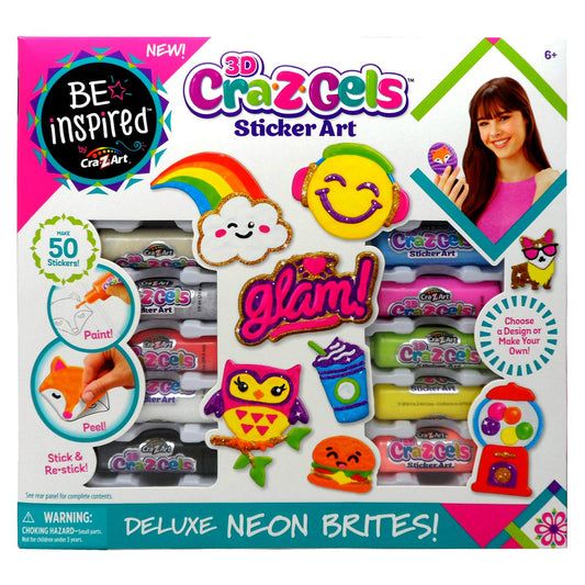 Cra-Z-Art Be Inspired 3D CRA-Z-Gels Sticker Art Deluxe Neon Brites!