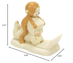 Department 56 Snowbabies Storybook Get a Monkey Off Your Back Figurine, 3.27 Inch, Multicolor