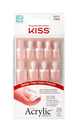 KISS Salon Acrylic French 28 Nails - KSA04C