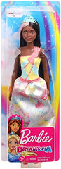 Barbie Dreamtopia Princess Doll, Approx 12-Inch Brunette with Pink Hairstreak Wearing Colorful Candy-Inspired Outfit and Tiara, for 3 to 7 Year Olds, Multi