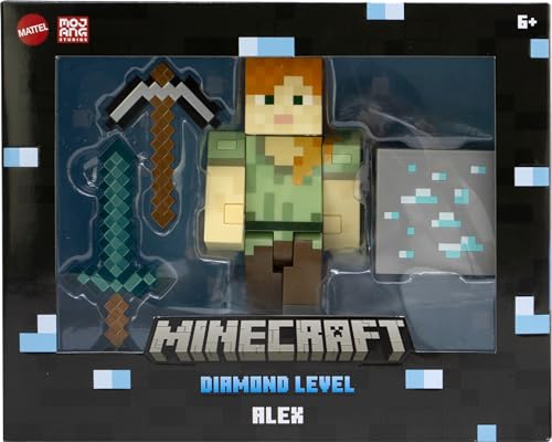 Minecraft Diamond Level Alex Action Figure, 6+ Years