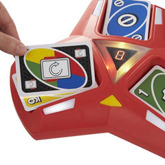 UNO Triple Play Card Game with Card-Holder Unit with Lights & Sounds & 112 Cards, Kid, Teen & Adult Game Night Gift Ages 7 Years & Older - HCC21