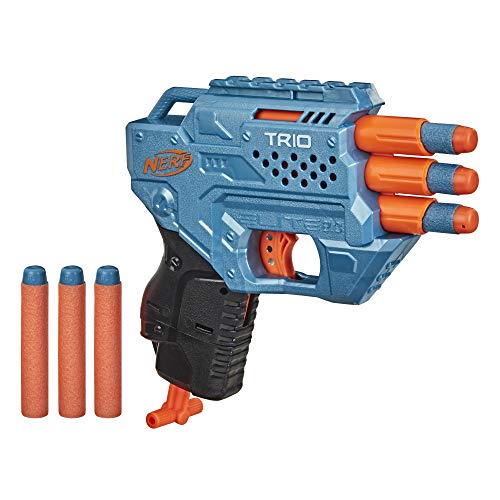 NERF Elite 2.0 Trio SD-3 Blaster - Includes 6 Official Darts - 3-Barrel Blasting - Tactical Rail for Customizing Capability