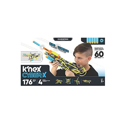 K'NEX Cyber-X C5 Neostrike - Blasts up to 60 ft - 176 Pieces, 4 Builds, Targets, 5 Darts - Great Gift Kids 8+