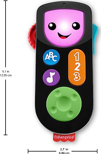 Fisher-Price Baby & Toddler Toy Laugh & Learn Stream & Learn Remote Pretend TV Control with Music & Lights for Infants Ages 6+ Months