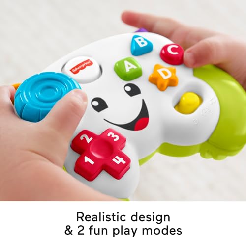 Fisher-Price Laugh & Learn Baby & Toddler Toy, Game & Learn Controller Pretend Video Game with Music & Lights for Ages 6+ Months