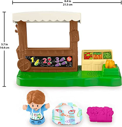 Fisher-Price Little People Toddler Toy Farmers Market Playset with Light Sounds Figure & Accessories for Ages 1+ Years