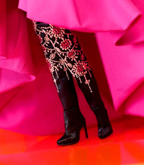 Barbie - Fuchsia Long Dress Doll in Taffeta with Sweetheart Neckline with Pleats and Gathering Details, Matching Belt and a Wide Train, Adult Toy, HBX96