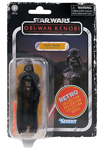 STAR WARS Retro Collection Darth Vader (The Dark Times) Toy 3.75-Inch-Scale OBI-Wan Kenobi Figure, Toys for Kids Ages 4 and Up, Multicolored, F5771