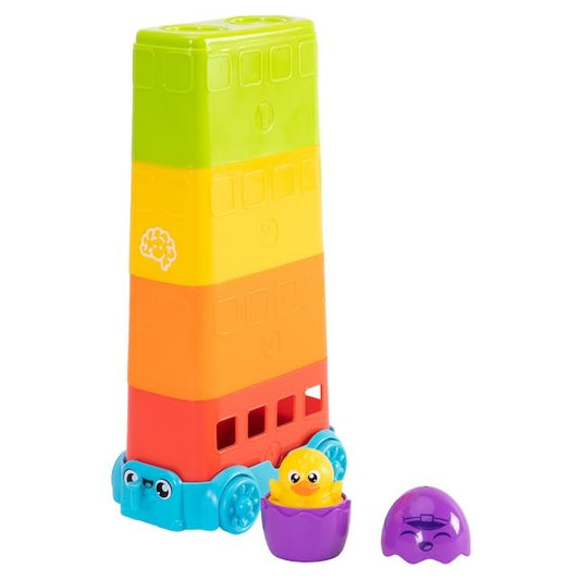 Fat Brain Toys Egg Stacker Bus - Pretend Play Stacking Toy for Toddlers, 12 Months+