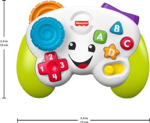 Fisher-Price Laugh & Learn Baby & Toddler Toy, Game & Learn Controller Pretend Video Game with Music & Lights for Ages 6+ Months