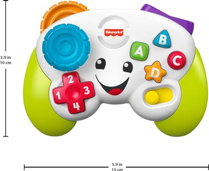 Fisher-Price Laugh & Learn Baby & Toddler Toy, Game & Learn Controller Pretend Video Game with Music & Lights for Ages 6+ Months