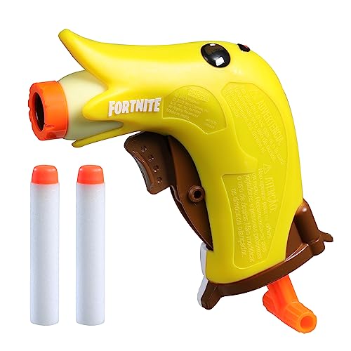 Nerf Microshot Fortnite Peely Bone Mini Blaster, Designed Based on Fortnite Peely Bone with 2 Nerf Elite Darts, Genuine Fortnite Nerf Blaster F7672