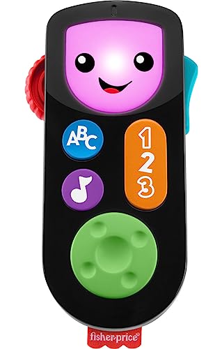 Fisher-Price  & Toddler Toy Laugh & Learn Stream & Learn Remote Pretend TV Control with Music & Lights for Infants Ages 6+ Months