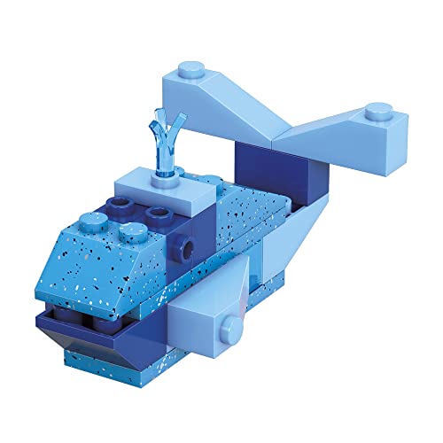 Mega Construx Wonder Builders Tubes of Color Blocks - 70 Blocks of Different Shapes, Sizes and Shades of Blue ~ Compatible with Major Brands ~ Ages 4 and Up