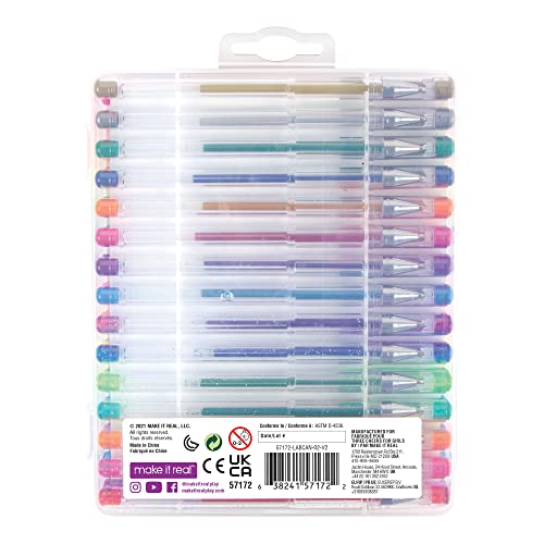 3C4G:Gel Pens - w/ 2 Color-in Snack Themed Sticker Sheets, 30 Different Vibrant Colors, Writing & Drawing, Three Cheers for Girls, Ages 6+