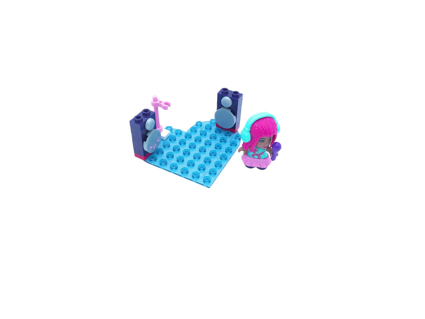 Mega Barbie Toy Building Set Color Reveal, Karaoke Party with 1 Barbie Micro-Doll and Accessories, Easy to Build Set for Ages 4 and Up.