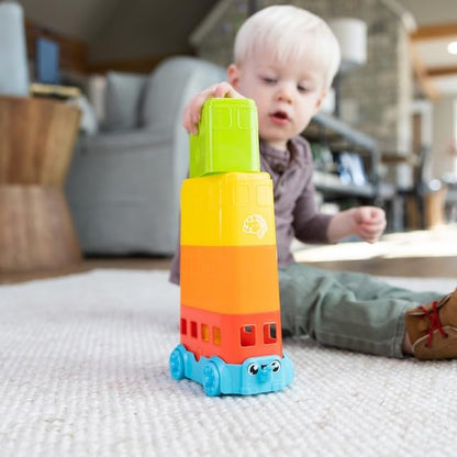 Fat Brain Toys Egg Stacker Bus - Pretend Play Stacking Toy for Toddlers, 12 Months+