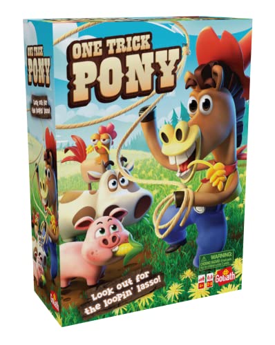 Goliath One Trick Pony Game - Round Up Animals Before Cowboy's Spinning Lasso Ropes You in - Ages 4 and Up, 2-5 Players