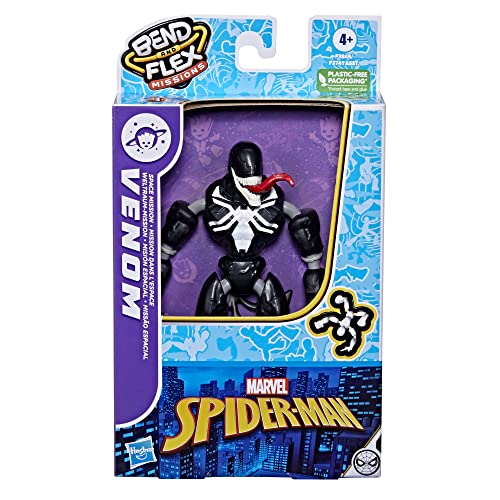 Spider-Man Marvel Bend and Flex Missions Venom Space Mission Action Figure, 6-Inch-Scale Bendable Toy with Accessory for Kids Ages 4 and Up