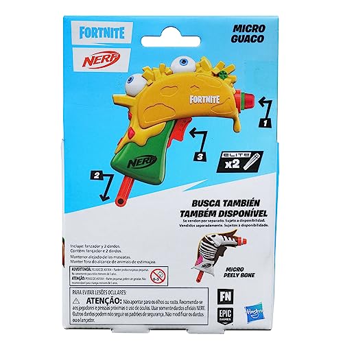 Nerf Microshot Fortnite Guaco Mini Blaster, Designed Based on Fortnite Guaco (Guaco), Includes 2 Nerf Elite Darts, Genuine Fortnite Nerf Blaster F7673