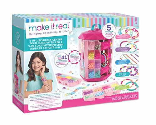Make It Real 5-in-1 DIY Jewelry Activity Tower, 1600 Pieces