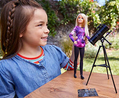 Barbie Astrophysicist Doll, Blonde with Telescope and Star Map, Inspired by National Geographic