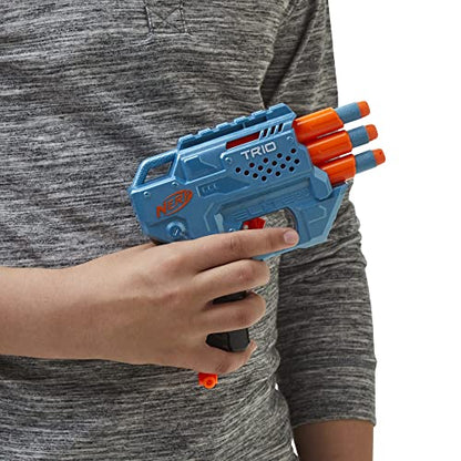 NERF Elite 2.0 Trio SD-3 Blaster - Includes 6 Official Darts - 3-Barrel Blasting - Tactical Rail for Customizing Capability