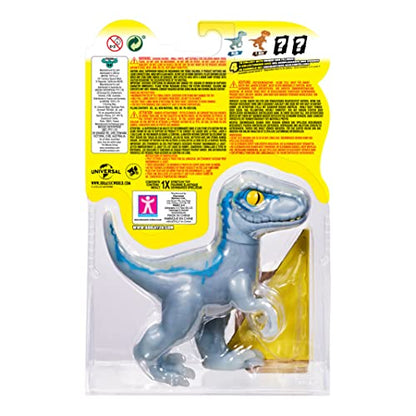 Heroes of Goo Jit Zu Jurassic World - Chomp Attack Stretch Blue Velociraptor Action Figure, Multicolor