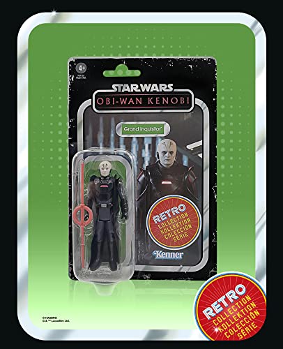 Star Wars Retro Collection Grand Inquisitor Toy 3.75-Inch-Scale OBI-Wan Kenobi Action Figure, Toys for Kids Ages 4 and Up, Multicolored, F5773