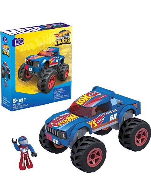 Hot Wheels Monster Trucks 69 Piece Building Kit - Race Ace Monster Truck