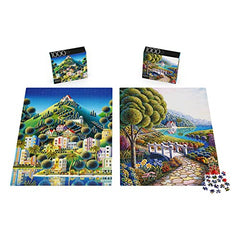 2-Pack of 1000-Piece Jigsaw Puzzles, Pine Cabin & Summer Estate, Puzzles for Adults and Kids Ages