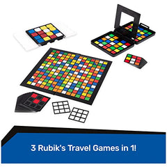 Rubik's Roll, 5-in-1 Dice Games Pack & Go Travel Size Multiplayer Colorful Road Trip Board Game
