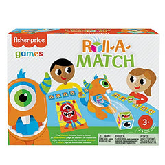 Mattel Games Roll-A-Match Pre-School Matching Card Game with Monster Theme, Multi-Level Rummy Style Play with 56 Cards for 2 to 4 Players, Kids Gift for Ages 3 Years & Older