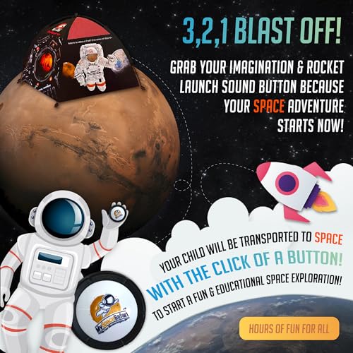 My Space Safari Space Tent for Kids Tent Indoor & Outdoor, Interactive Kids Play Tent w/Rocket Launch Button & Solar System for Play & Sleep Tent for Girls & Boys, Space Gifts for Kids