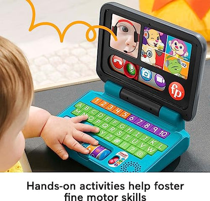 Fisher-Price Baby & Toddler Toy Laugh & Learn Let’s Connect Laptop Pretend Computer with Smart Stages for Infants Ages 6+ Months